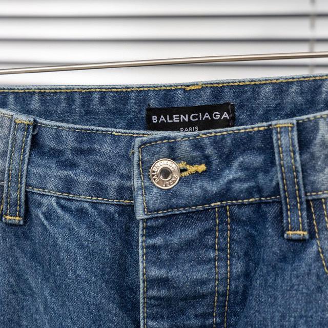 巴黎世家BLA手绘涂鸦牛仔长裤