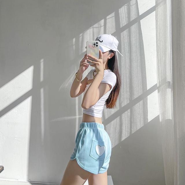 少女愛心口袋百搭休閒運動短褲(預購)