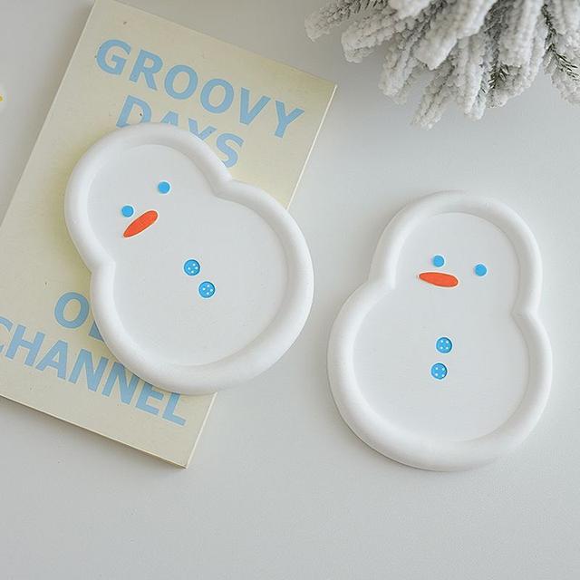 新款高顏值聖誕節雪人蠟燭托盤(預購)