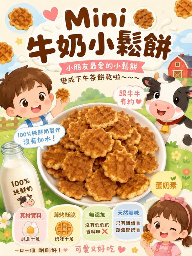 預購 Mini牛奶小鬆餅 110g-8/12號中午12點結單