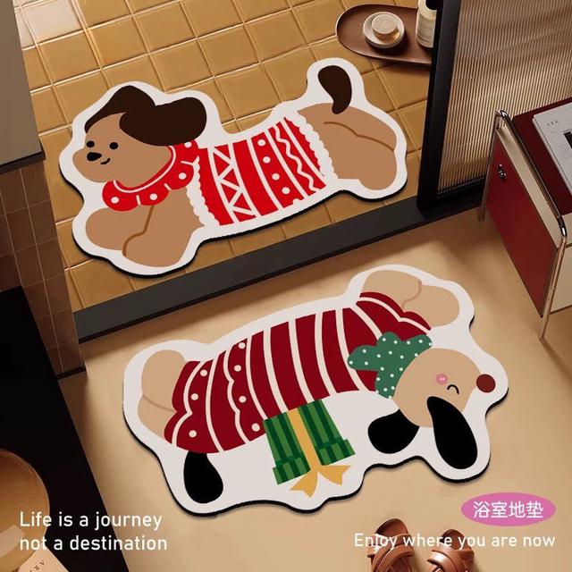 ins可愛臘腸狗硅藻泥吸水地墊(預購)