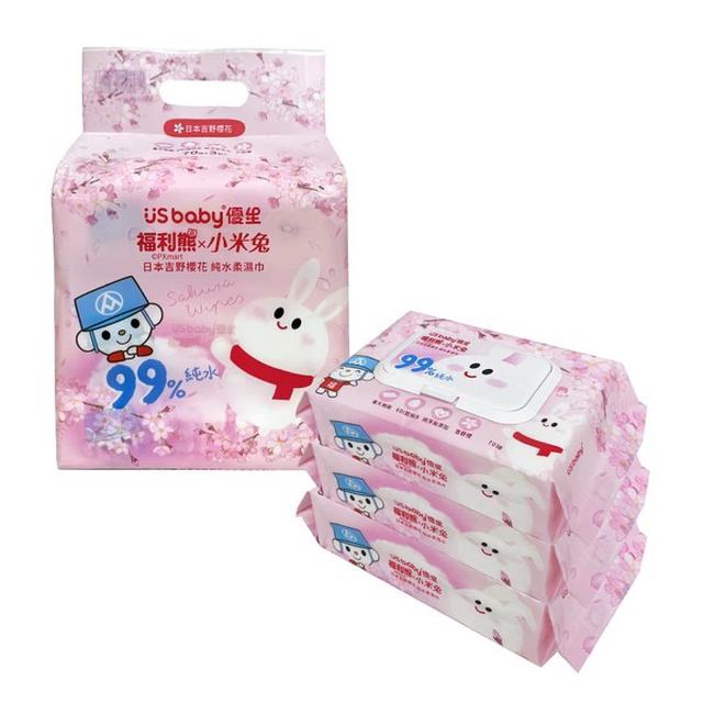 預購 優生 x 小米兔 櫻花濕巾（70抽3入）《買一送一》-4/15號中午12點結單