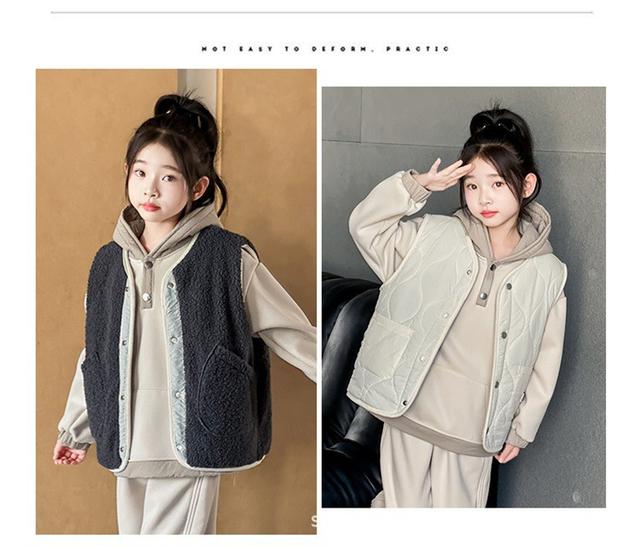 中大童秋冬奧粒絨兩面可穿馬甲背心