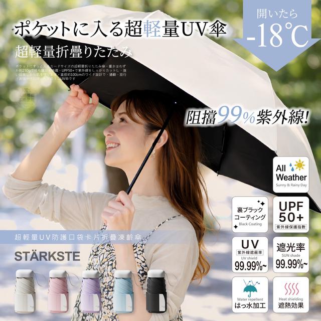 預購 STÄRKSTE® 超輕量UV防護口袋卡片折疊凍齡傘-4/29號中午12點結單