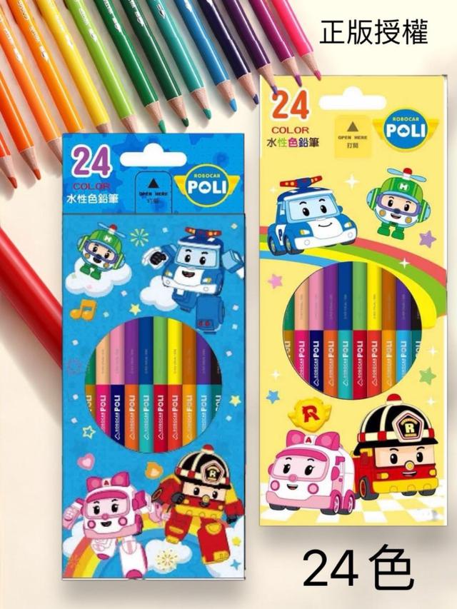 限量預購 正版授權 ～Poli波力救援小隊24色兒童雙頭水溶性色鉛筆
