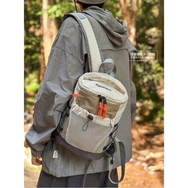 山系戶外輕便背包女日系撞色徒步旅行大學生雙肩包#04/25