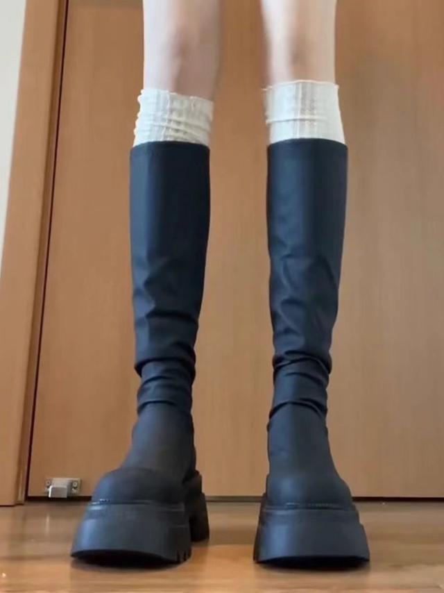 韓系厚底顯腿長瘦瘦騎士靴(預購)