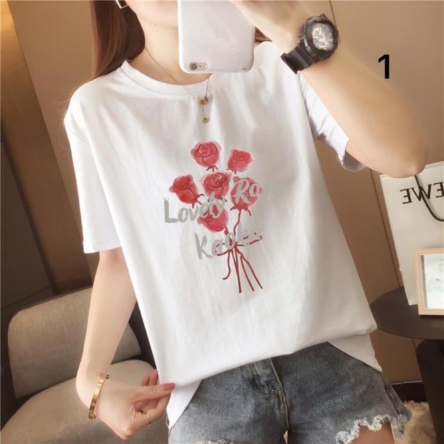 預購好質量雙磨牛奶絲印花短袖T韓版15色