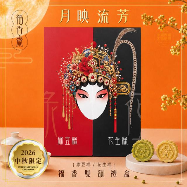 【預購商品】【0712結單】【批發】福香齋®2026中秋典藏 月映流芳 福香雙韻禮盒20入(附提袋)