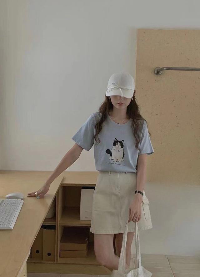 韓系可愛直噴貓咪印圖上衣(預購)