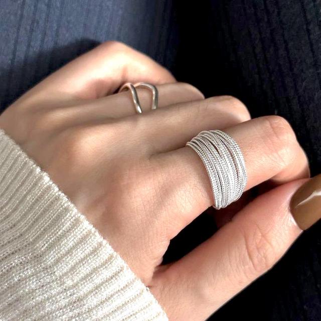 長期代購〉 代購 純銀法式手工素圈戒指 可調圍銀戒