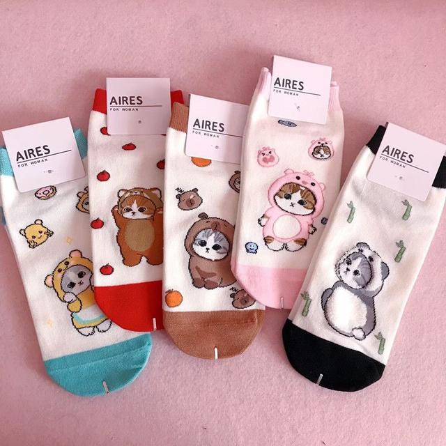 日系卡通貓貓珊迪淺口短襪(預購)