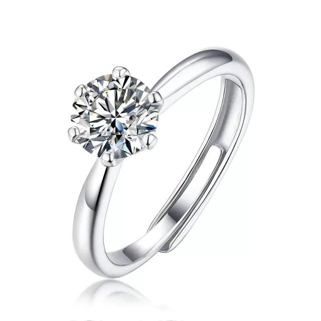 美國1克拉Pierce Moissanite 925銀托莫桑石六抓戒指#07/20