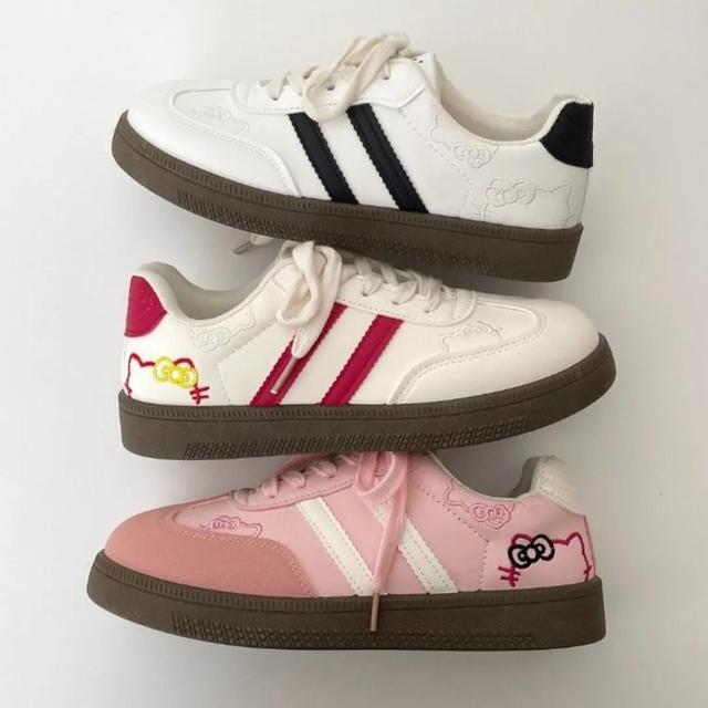 【長期團2025】【預購商品】【批發】秋冬大碼 貓咪繫帶平底休閒鞋 111301