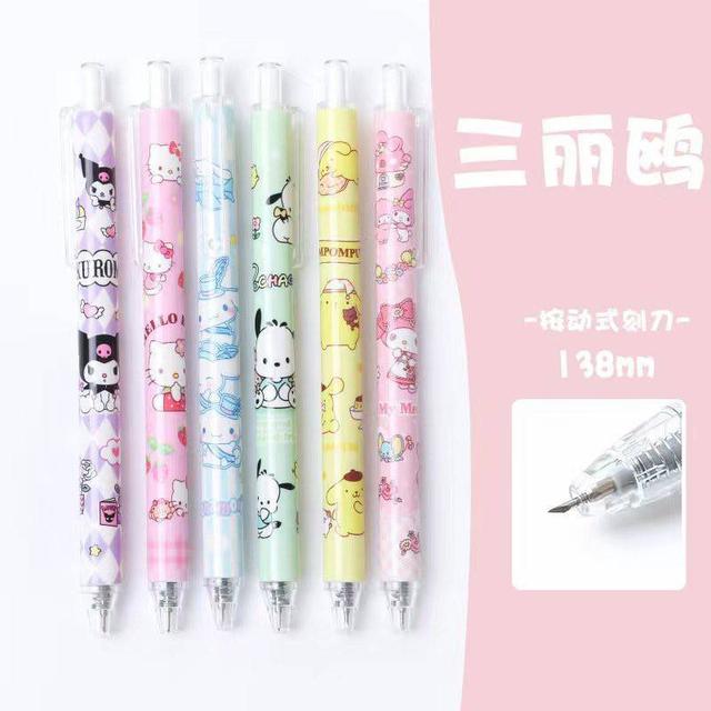 【預購】【0905結單】【批發】三麗鷗-按壓式美勞切割筆刀3支