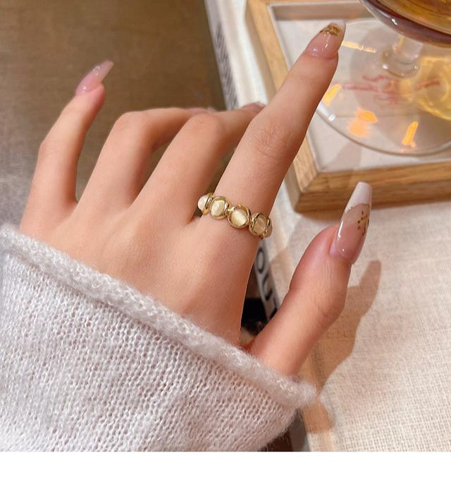 【長期團2026】【預購商品】【批發】韓系氣質輕奢貓眼石可調節戒指 86600 260211-08