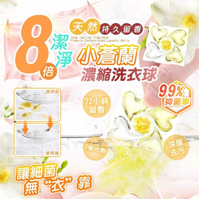 【預購商品】【0624結單】【批發】8倍潔淨 持久留香 小蒼蘭濃縮洗衣球100入 250622-13