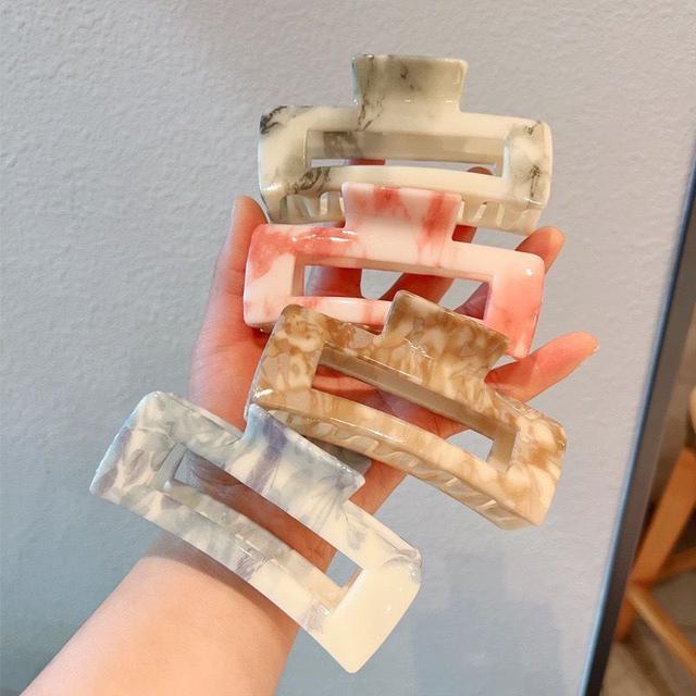 韓版醋酸扎染系列方形鯊魚夾(預購)