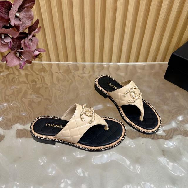 链条系列单品🖤CHANEL🖤香奈儿25K春夏新品 链条双C凉鞋拖鞋/凉鞋