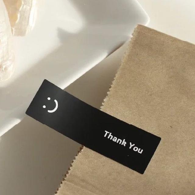 📌外賣封口貼✨黑白裝飾ins貼紙 感謝貼