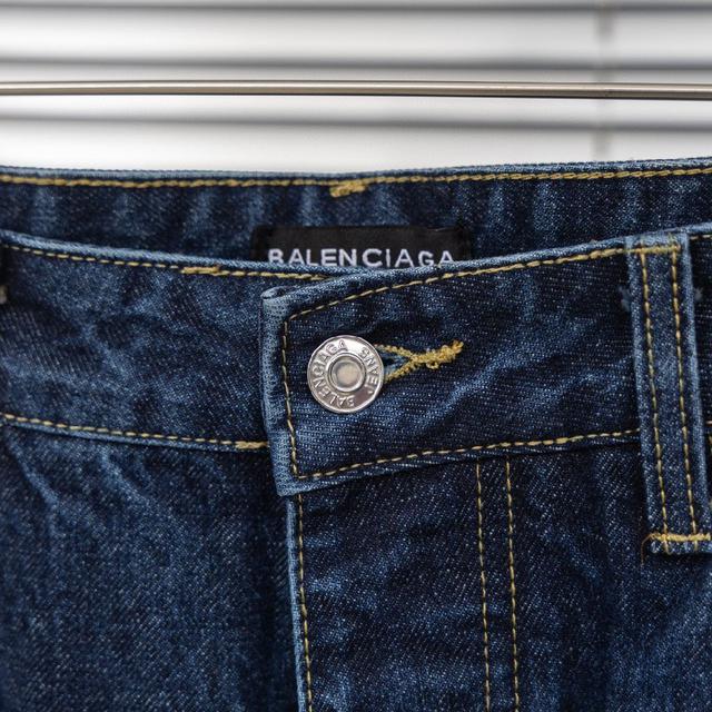 巴黎世家BLA手绘涂鸦牛仔长裤