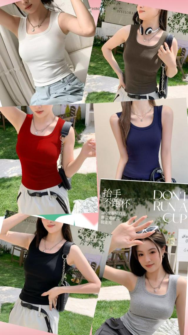 【預購商品】【0615結單】【批發】寬肩帶自帶胸墊背心9914 260614-01