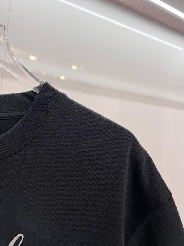 方框战马刺绣字母logo 男女同款 短袖t恤 ·定制320克重100％双纱纯棉面料