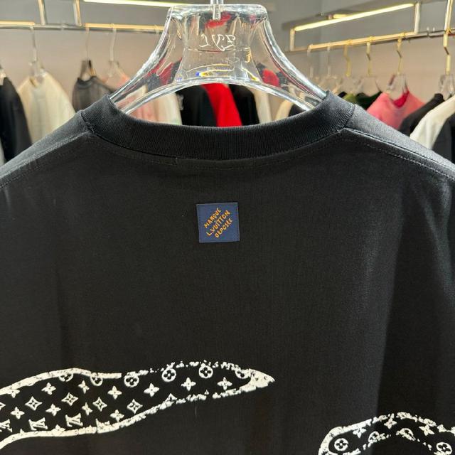 270克纯棉面料 印花图案➕立体绣花工艺 黑白 SMLXLXXL5个码