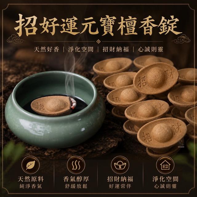 【預購商品】【0712結單】【批發】招好運 元寶檀香錠12入*2包 260711-08