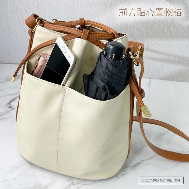 LANCOME 蘭蔻 21ANV皮革束口水桶包22.5X12X25cm#12/24