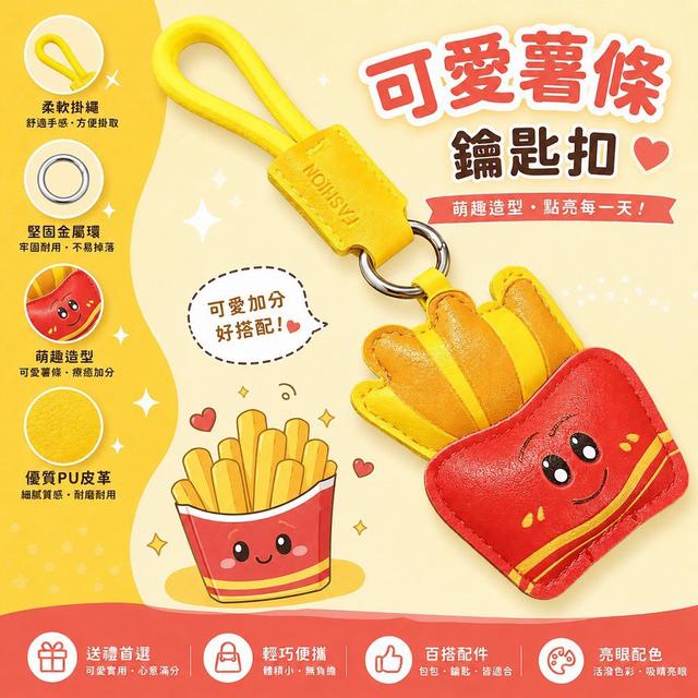 【預購商品】【0523結單】【批發】可愛薯條皮質掛飾 260521-25