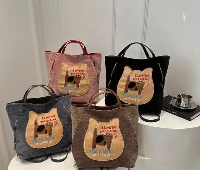 餅乾猫咪雙肩單肩手提包