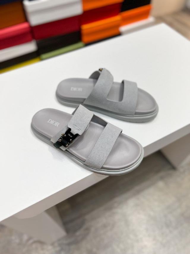 2024ss迪奥最新男款拖鞋必备。 Dior Alias男士真皮拖鞋