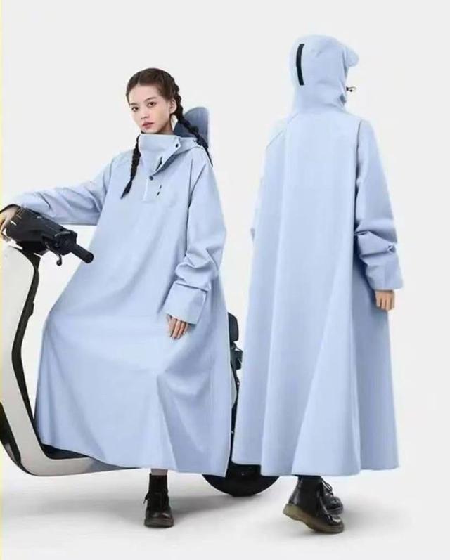 K1543-一件式雙層全包加高領口加長整件式雨衣