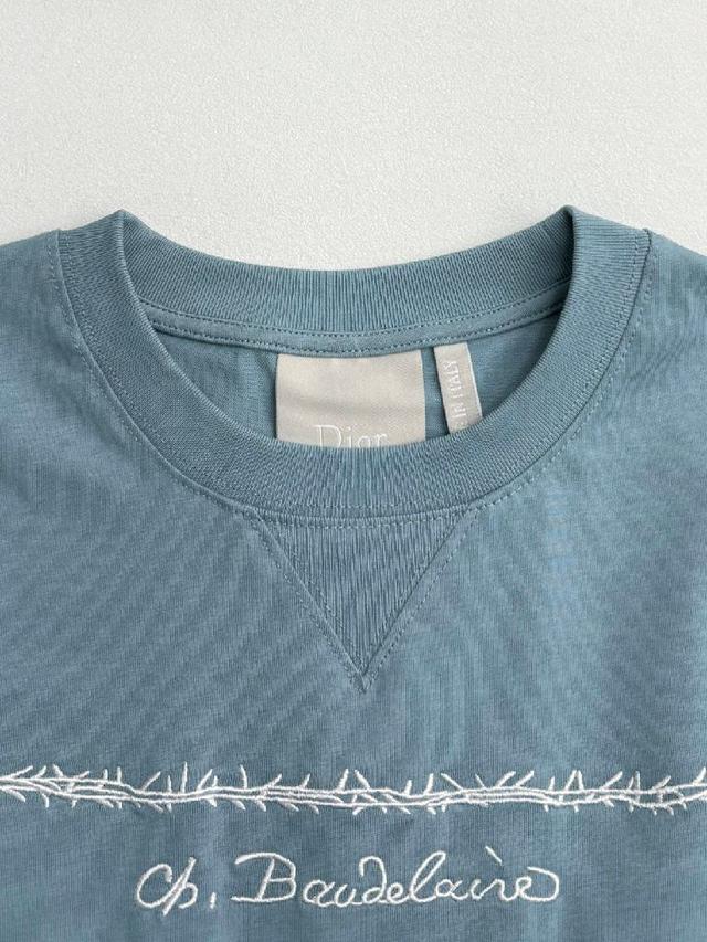 Dior迪奥字母标语刺绣T恤短袖