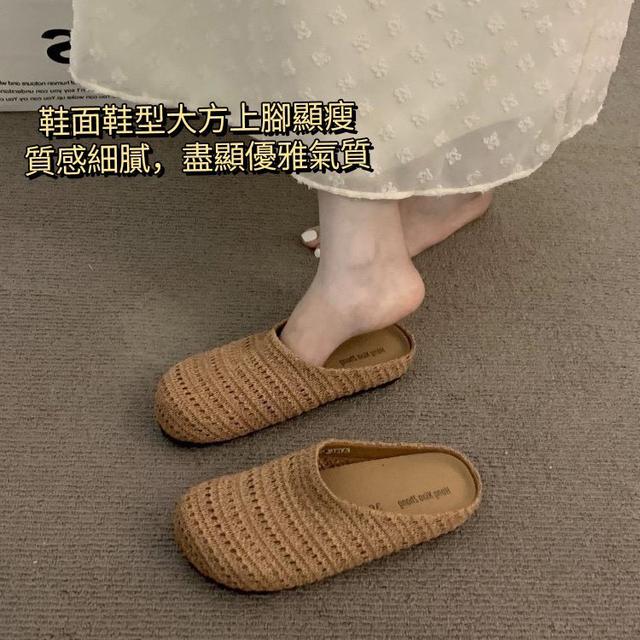 日系文藝風雲感低跟拖鞋#07/23