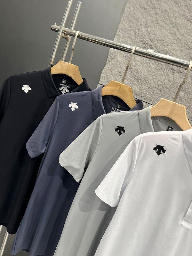 DESCENTE迪桑特专柜新款压胶polo衫  陈伟霆同款男款无痕压胶拼接