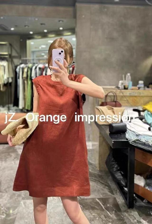 天然空调纯亚麻显瘦连衣裙 无袖设计藏肉又透气 自带松弛感 宽