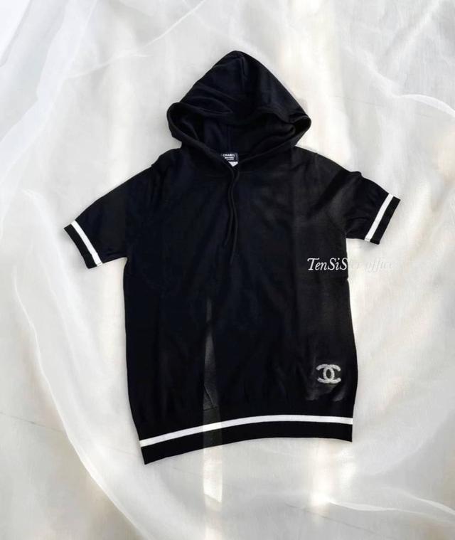 歐洲代購---Chanel Uniform香奈兒專櫃員工內購款羊毛連帽短袖針織上衣(附紙袋)