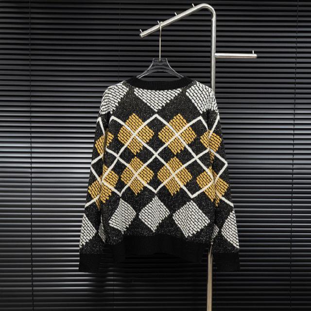 款式：LV路易威登25秀款棋盘针织长袖毛衣