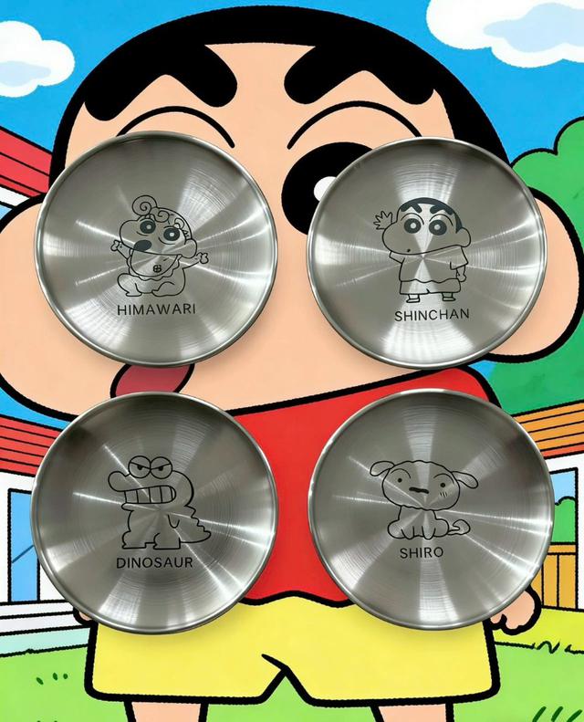 【預購商品】【0409結單】【批發】蠟筆小新聯名不鏽鋼餐盤4入 260404-09