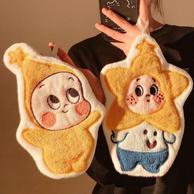 可愛星星人掛式加厚擦手巾(預購)