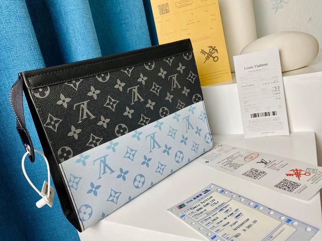 驴秀款黑白拼色系列老花情侣手拿包⚠男女通用