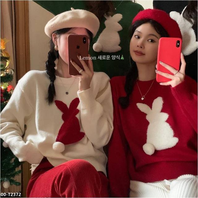 【預購】【0903結單】【批發】秋季甜美聖誕氛圍提花毛衣 T2372