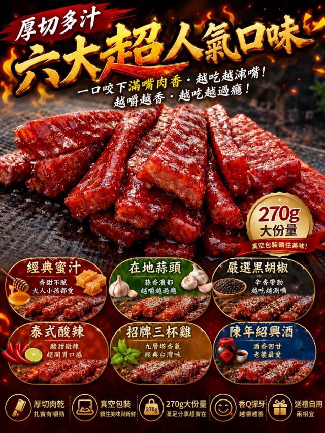 預購 2026馬年超強伴手禮 厚到不像肉乾的肉乾 270g-6/24號中午12點結單