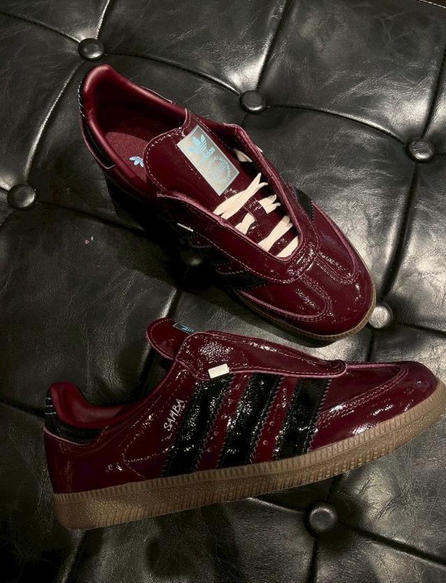 Adidas Samba OG 酒紅 黑 漆皮 亮皮德訓鞋#05/04