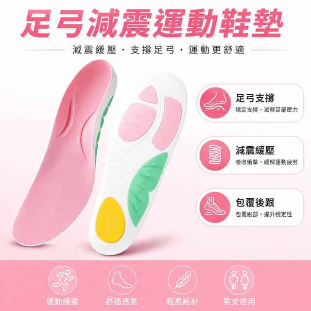 【預購商品】【0630結單】【批發】足弓減震運動鞋墊5雙 260628-06