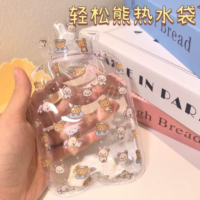📌可愛隨身暖手暖肚卡通注水透明熱水袋 便攜暖水袋
