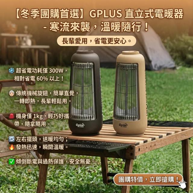 G-PLUS｜GP-EM001 直立式電暖器【單件免運】-12/17號中午12點結單