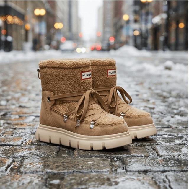 美國US－Hunter女鞋麂皮拼接防水保暖靴#特價隨時結單